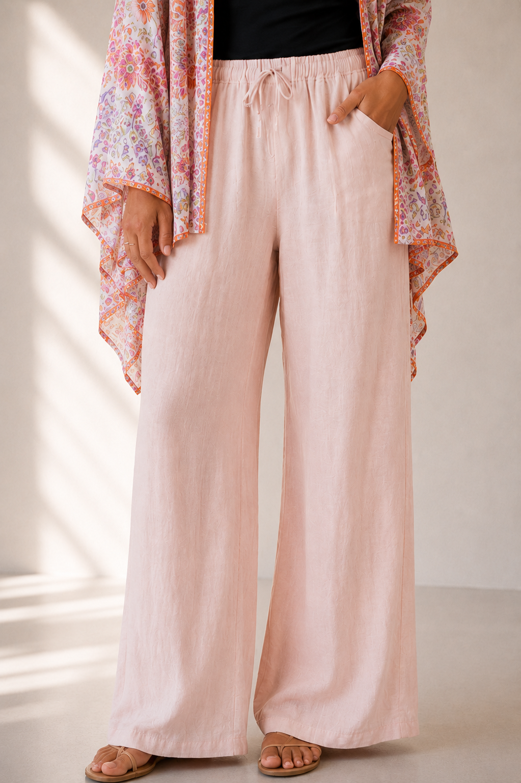 M Made In Italy - Woven Pant - Pink - 11/30132U - last one
