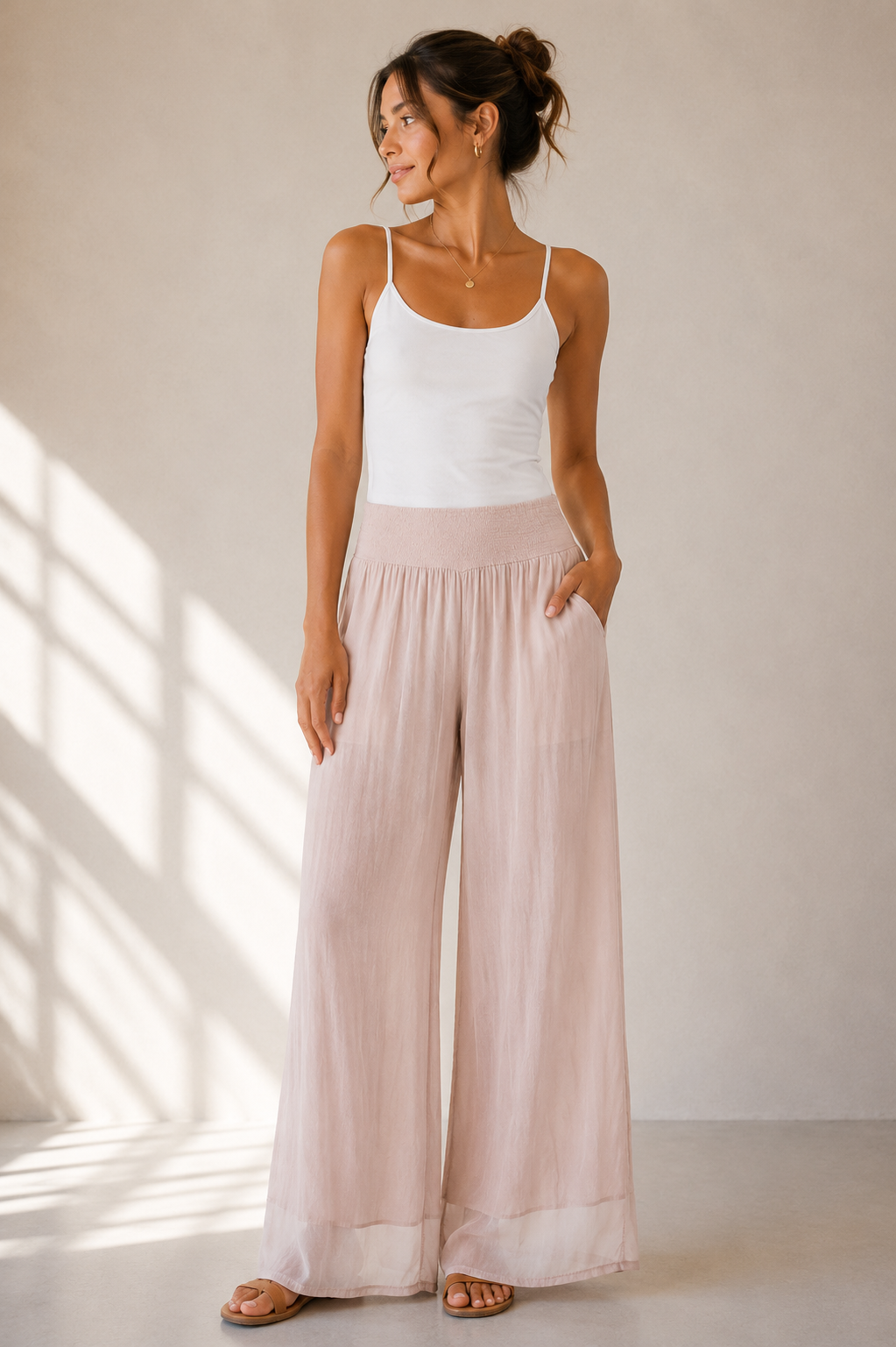 M Made In Italy - Woven Pant - Pink - 11/8897U