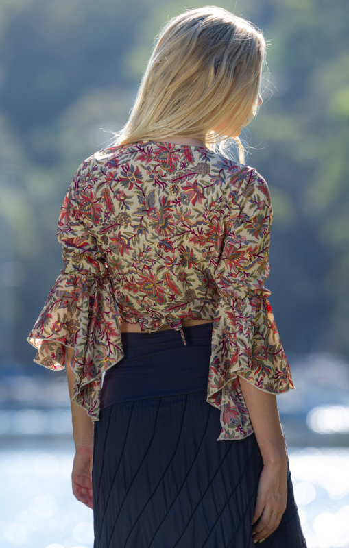 Cienna Shula frill sleeve tie top princess bazaar