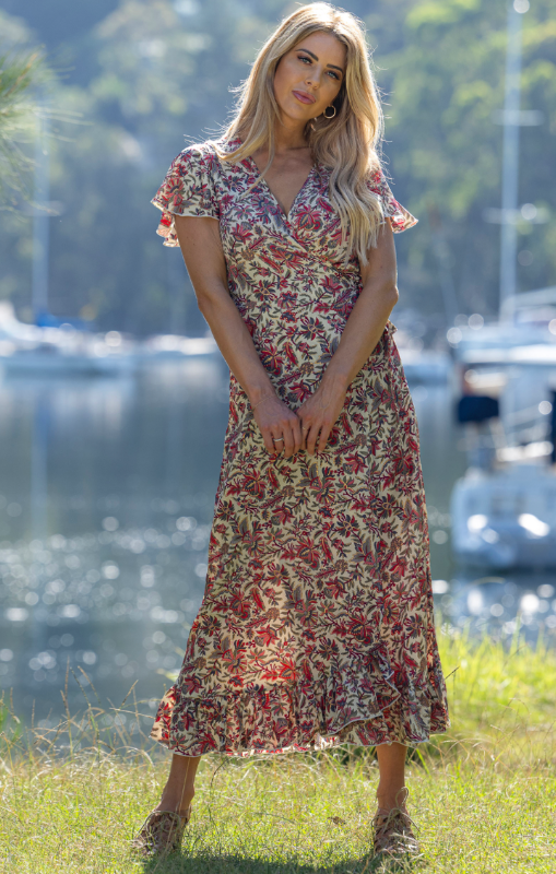 Cienna Shula short sleeve wrap dress princess bazaar