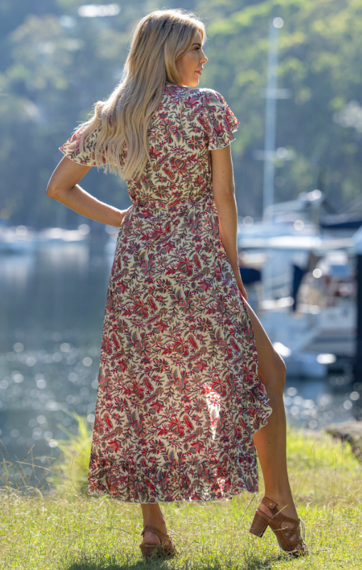 Cienna Shula short sleeve wrap dress princess bazaar