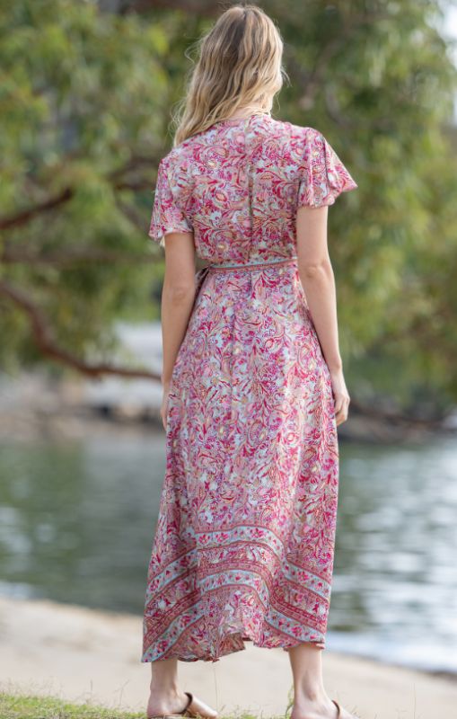 Cleo short sleeve wrap dress LDR-54 Cienna princess bazaar