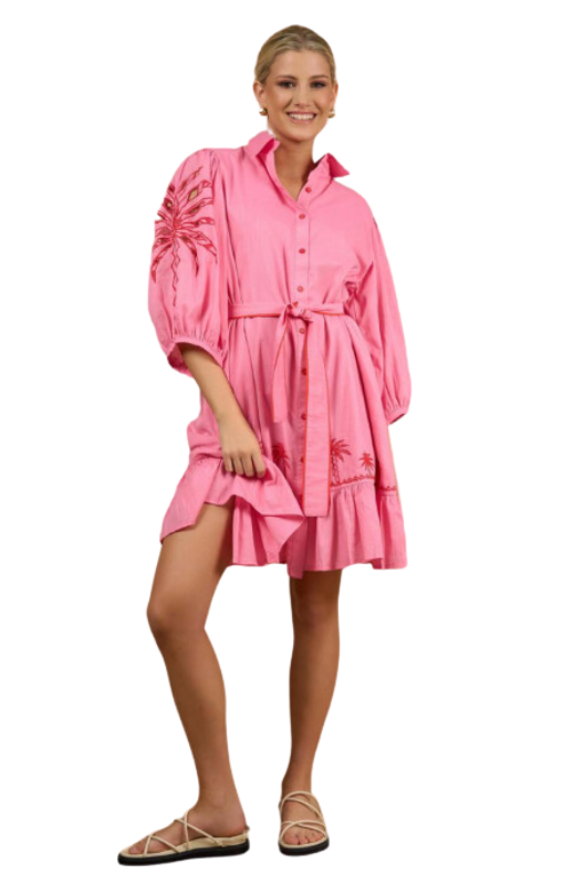 Collectivo-JUNEDRESSPINKPALMEMBROIDERY-COL24-138PRINCESSBAZAAR