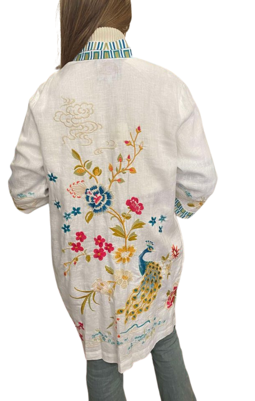 Johnny Was - Linen Kimono Coat - Celina - White