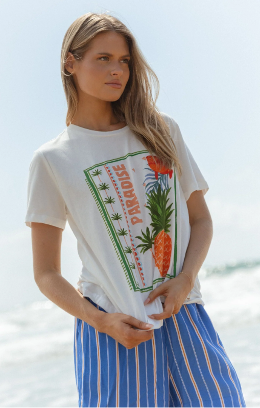 Betty Basics - Ellia Crew Tee - Paradise Beach Print