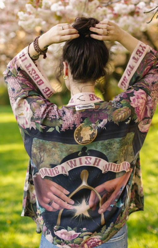 Market of Stars - Make A Wish Pixie Duster Cropped Kimono W Wishbone Dandelion