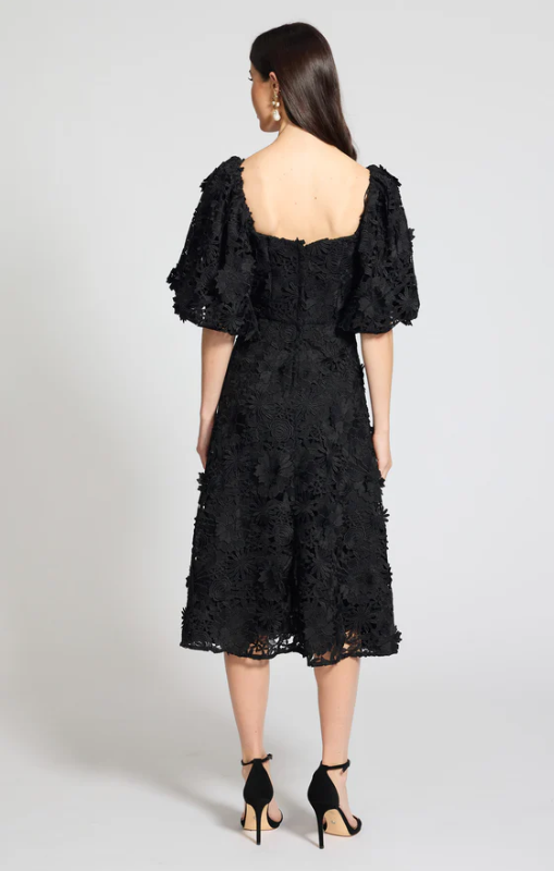 HONEY &amp; BEAU - KESHIA MIDI DRESS BLACK - HM251002