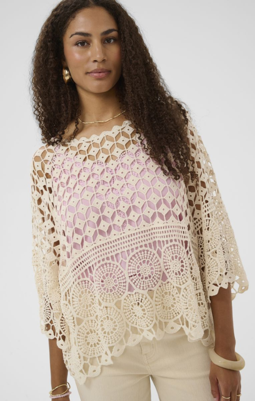 Cream - Gina Poncho - Perfectly Pale