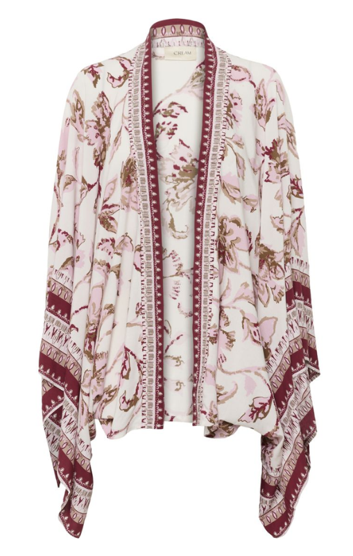 Cream - Kamoil Kimono - Pink Flower