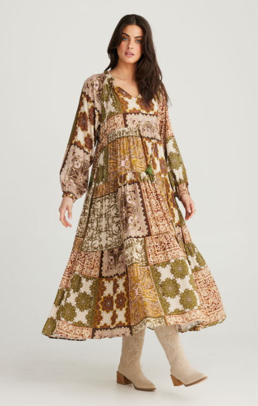 Talisman - DAMASCUS DRESS - PAISLEY GARDENS - TA24054-1 - LAST ONE