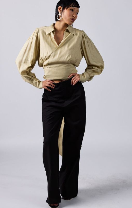 Dref_By_D - Cosmo Wrap Top Butter - DD0320BU