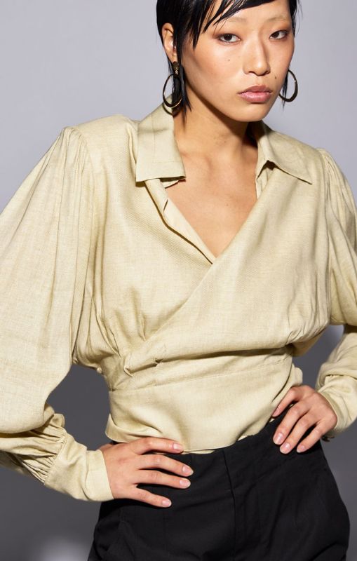 Dref_By_D - Cosmo Wrap Top Butter - DD0320BU