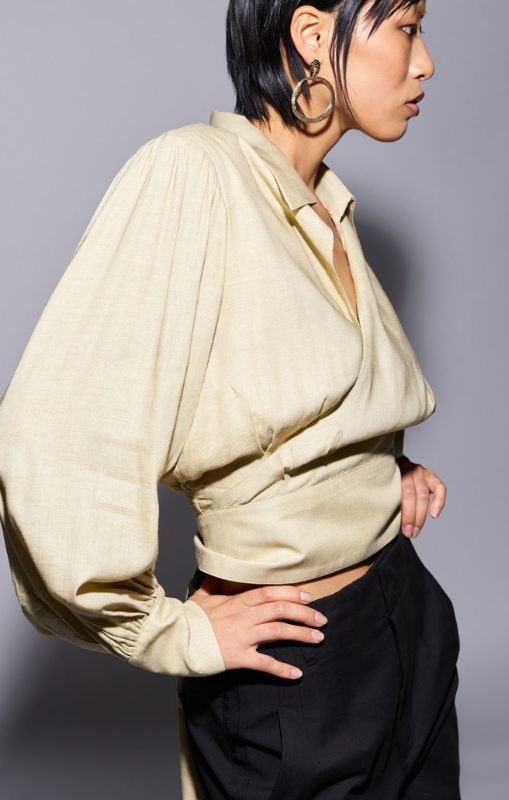 Dref_By_D - Cosmo Wrap Top Butter - DD0320BU