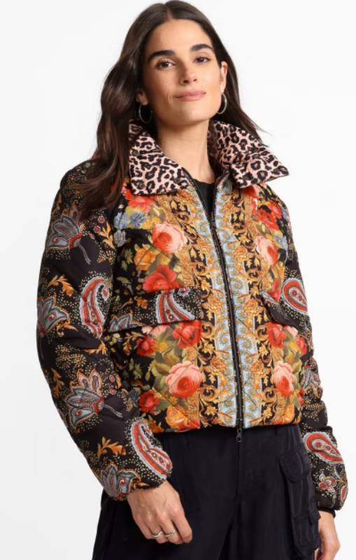 Diamond quilted cropped puffer reversible johnny was princess bazaar