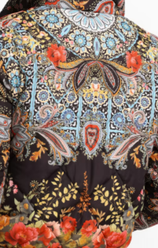 Diamond quilted cropped puffer reversible johnny was princess bazaar