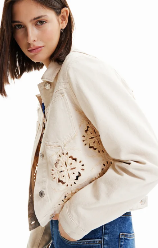Desigual - Die-cut Denim Jacket - 23SWED38 - last one