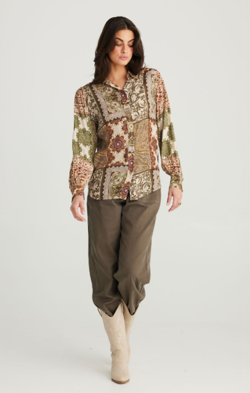 Talisman - FLOWER CHILD SHIRT - PAISLEY GARDENS - TA24094-2