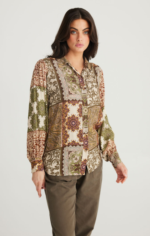Talisman - FLOWER CHILD SHIRT - PAISLEY GARDENS - TA24094-2