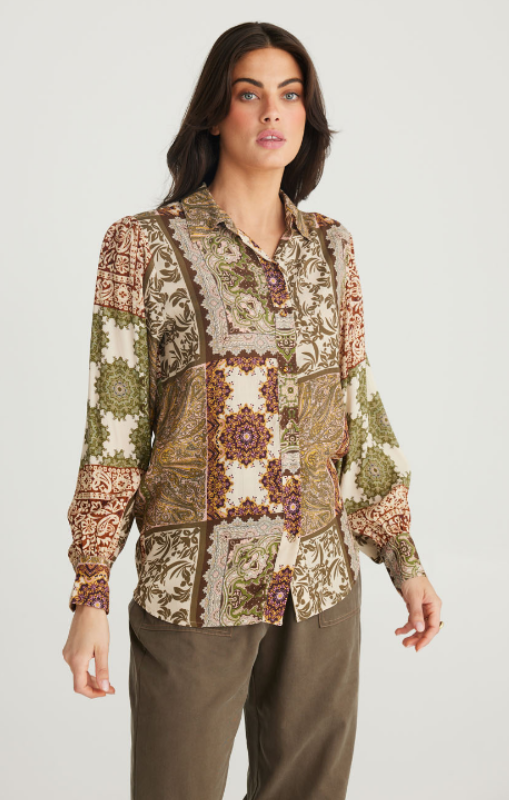 Talisman - FLOWER CHILD SHIRT - PAISLEY GARDENS - TA24094-2
