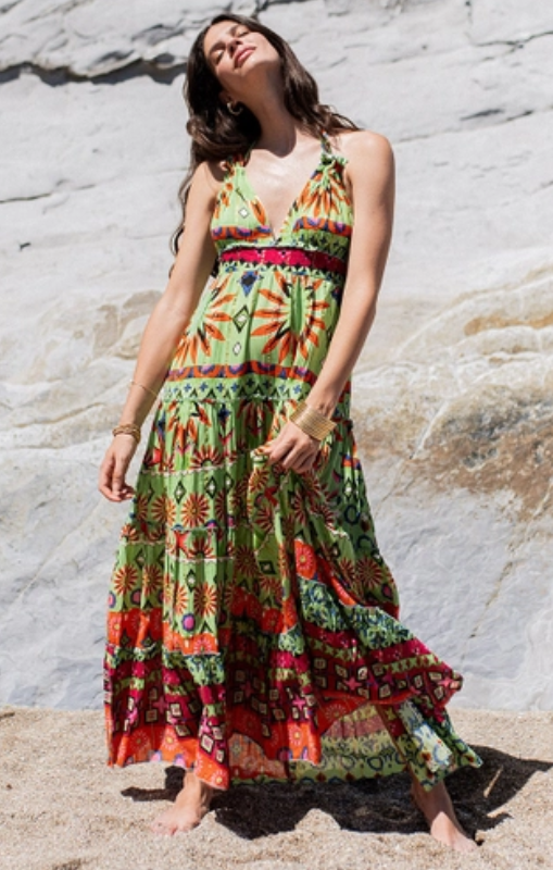 Piti Cuiti - Goa Green Long Dress - I130 - last one Piti Cuiti - Goa Green Long Dress - I130 - last one