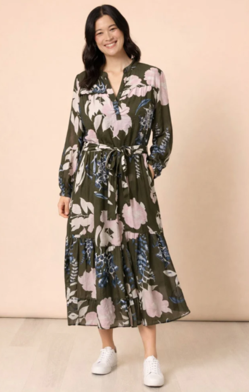 GordonSmith-ColoradoFloralPrintShirtDress-KhakiMulti-48905princessbazaar