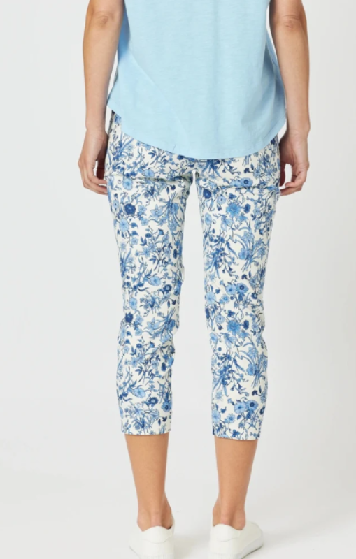 Gordon Smith - Alexandria Floral Print Pant - Blue/White - G48119princessbazaar3