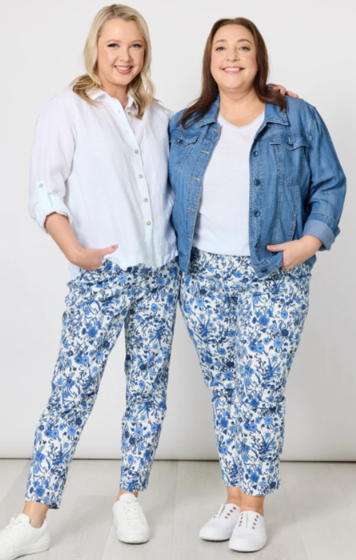 Gordon Smith - Alexandria Floral Print Pant - Blue/White - G48119princessbazaar4