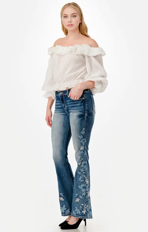GraceinLA-FloralEmbroideryHighWaistFlare30inch-HL-52068-30princessbazaar1