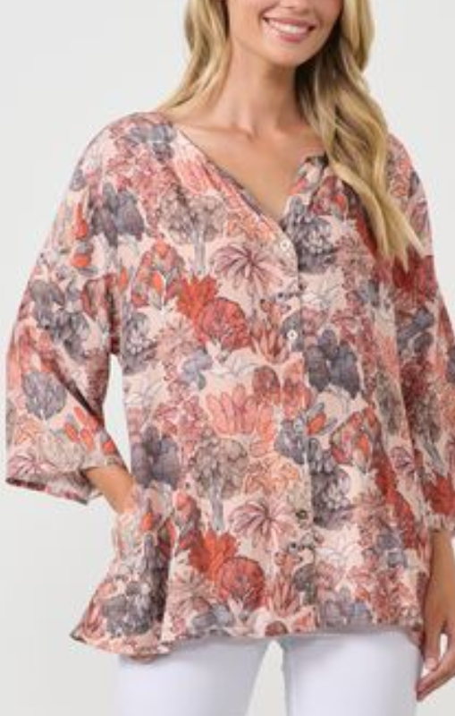 HF2649 blouse native trees Holmes_Fallon princessbazaar