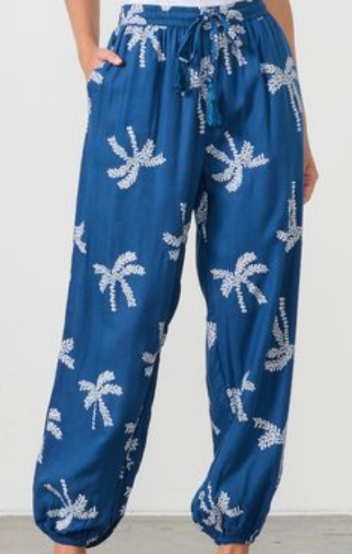 HF2669 navy pant the palms print holmes_Fallon princessbazaar