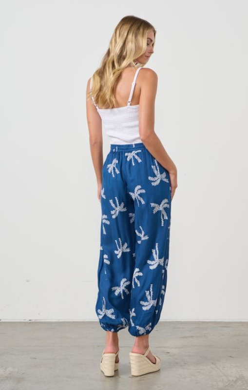 HF2669 navy pant the palms print holmes_Fallon princessbazaar