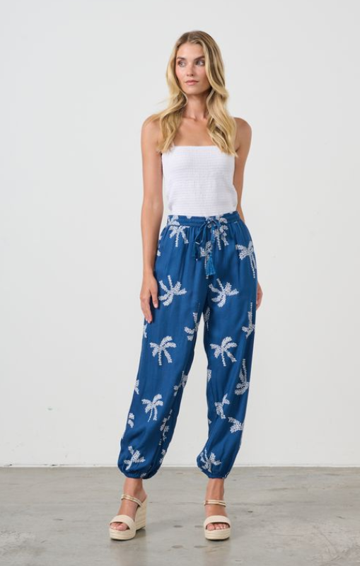 HF2669 navy pant the palms print holmes_Fallon princessbazaar