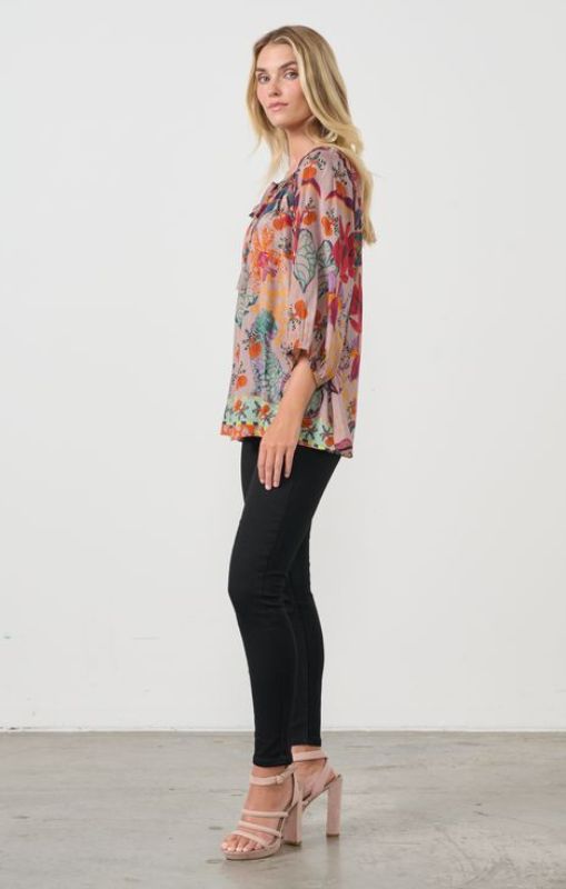 HF2693 tie blouse mushroom tropical print holmes_fallon princessbazaar