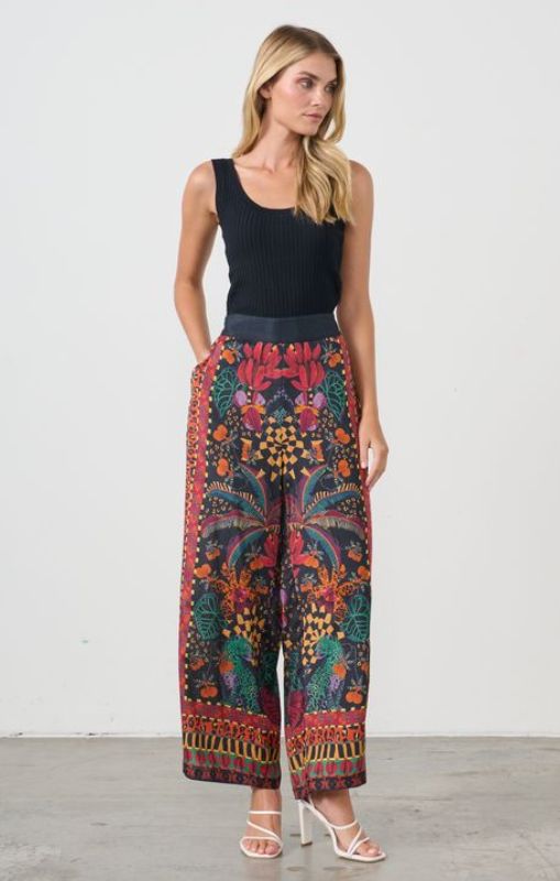 HF2698 tropical print black pant holmes_fallon princessbazaar