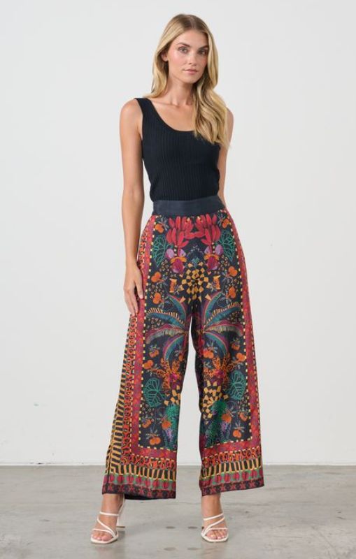 HF2698 tropical print black pant holmes_fallon princessbazaar