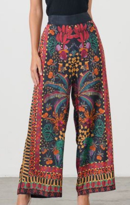 HF2698 tropical print black pant holmes_fallon princessbazaar