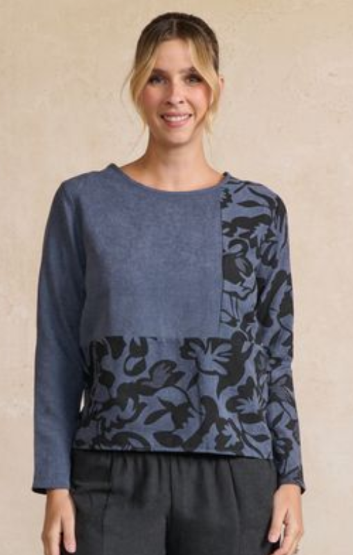 HF2721 Astrid Top Abstract floral Print Holmes _Fallon Princess Bazaar