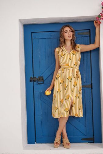HF2805 Limoncello shirt dress holmes_Fallon princess Bazaar