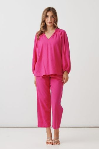 HF2817 oversized blouse hot pink holmes _Fallon princess bazaar