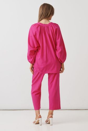 HF2817 oversized blouse hot pink holmes _Fallon princess bazaar