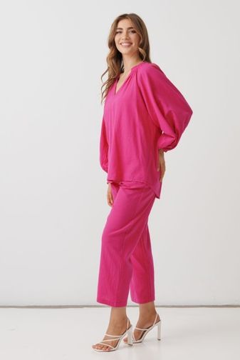 HF2817 oversized blouse hot pink holmes _Fallon princess bazaar