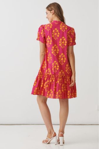 HF2838 floral block drop waist dress holmes_fallon princess bazaar