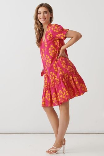 HF2838 floral block drop waist dress holmes_fallon princess bazaar