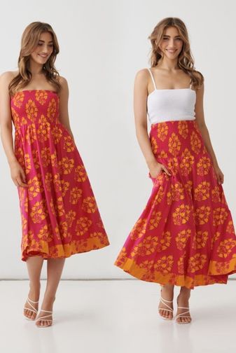 HF2842 floral block dress_skirt holmes_fallon princess bazaar