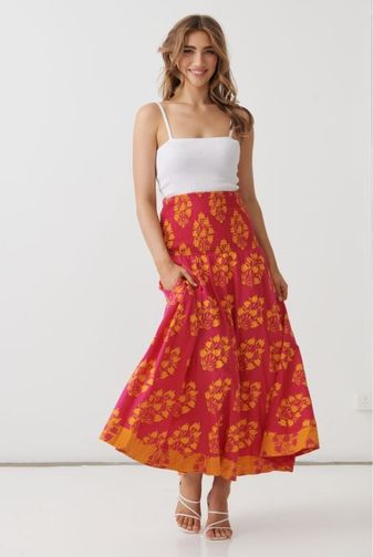 HF2842 floral block dress_skirt holmes_fallon princess bazaar