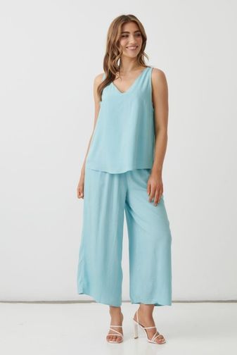 HF2886 light blue Swing V neck tank top holmes_Fallon Princess Bazaar