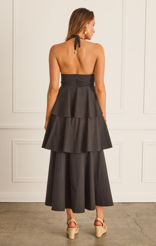 Heaven - Black Halter Neck Dress - HP2400CR