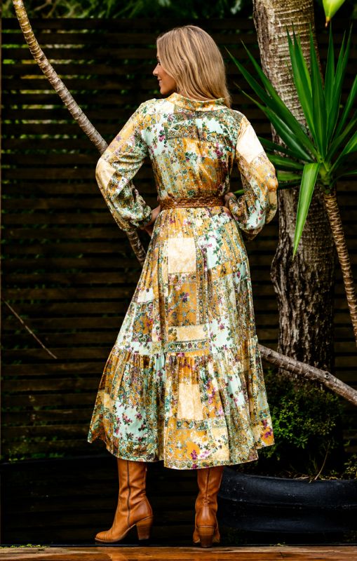 Harper Frill Wrap Dress LDR-04-PEY Cienna Princess Bazaar