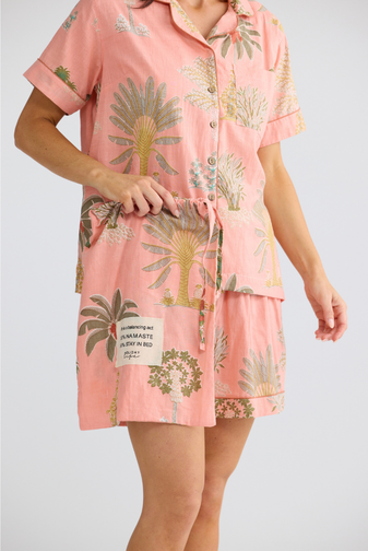 Holiday - Namaste Pyjama Set - Baby Pink Palm - HG26050-1 princess bazaar