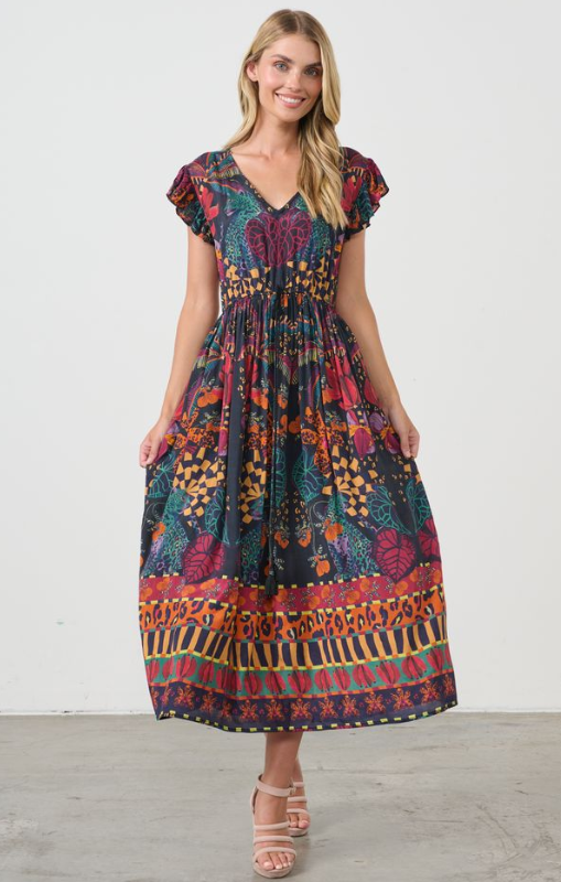 Holmes_Fallon-TropicalPrintElasticWaistDress-Blackprincessbazaar1